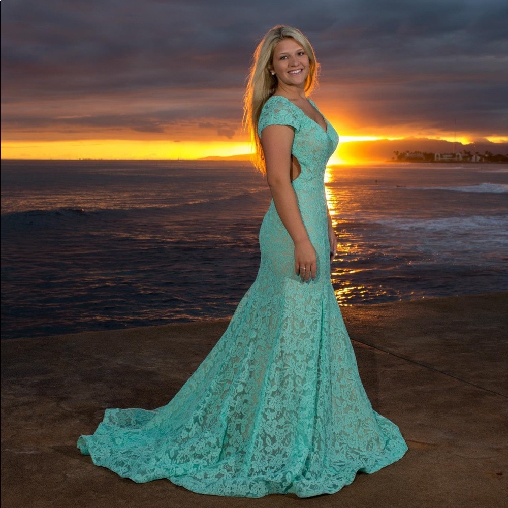 Sea foam green dress